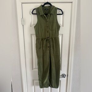 Madewell green Sleeveless Collar capris jumpsuit romper utility size women’s 2